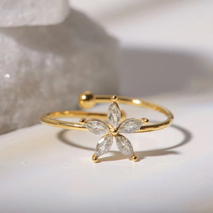 Fleur de Glace Ring ( Adjustable)