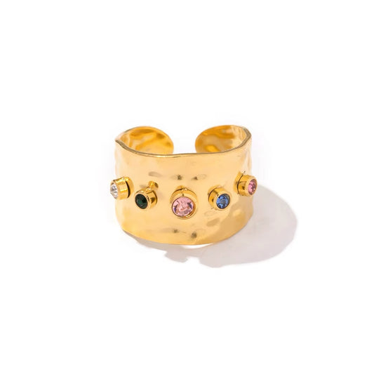 Aurora’s Kiss Natural Stone Ring (Adjustable)