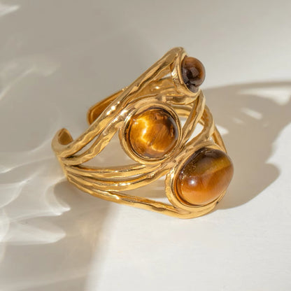 Zera Earth Stones Ring (Adjustable)