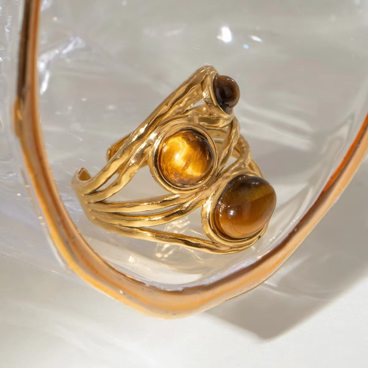 Zera Earth Stones Ring (Adjustable)