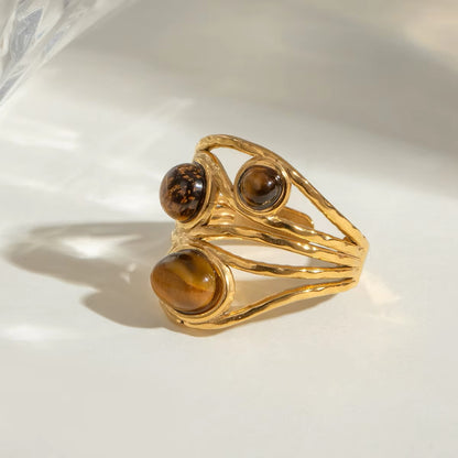 Zera Earth Stones Ring (Adjustable)