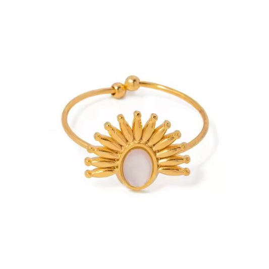 Sunburnt Aurora Stone Ring (Adjustable)