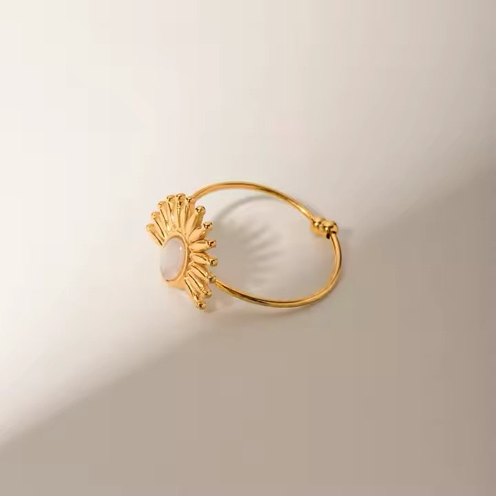 Sunburnt Aurora Stone Ring (Adjustable)