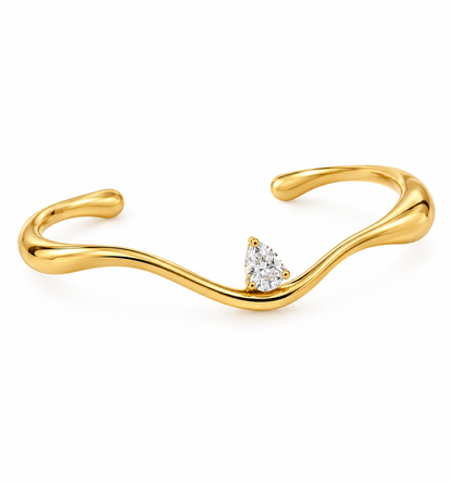 Zoya Diamond Gold Cuff ( Adjustable)