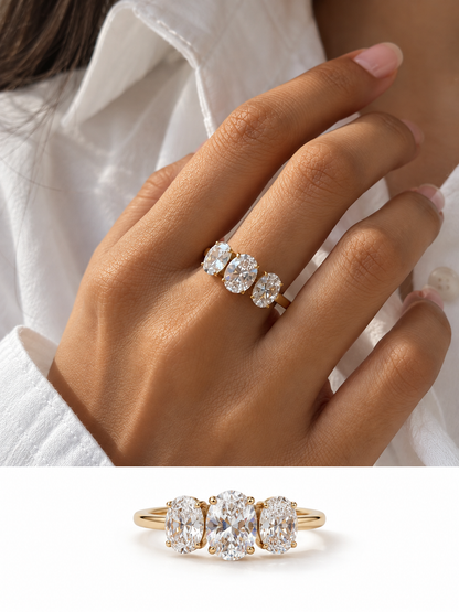 Tria triple Diamond ring ( Adjustable)