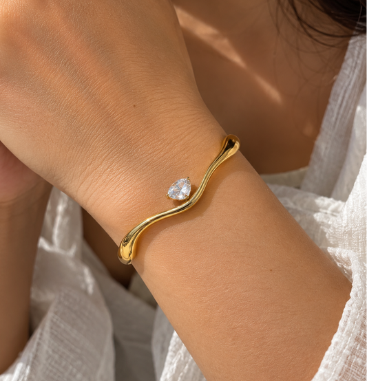 Zoya Diamond Gold Cuff ( Adjustable)