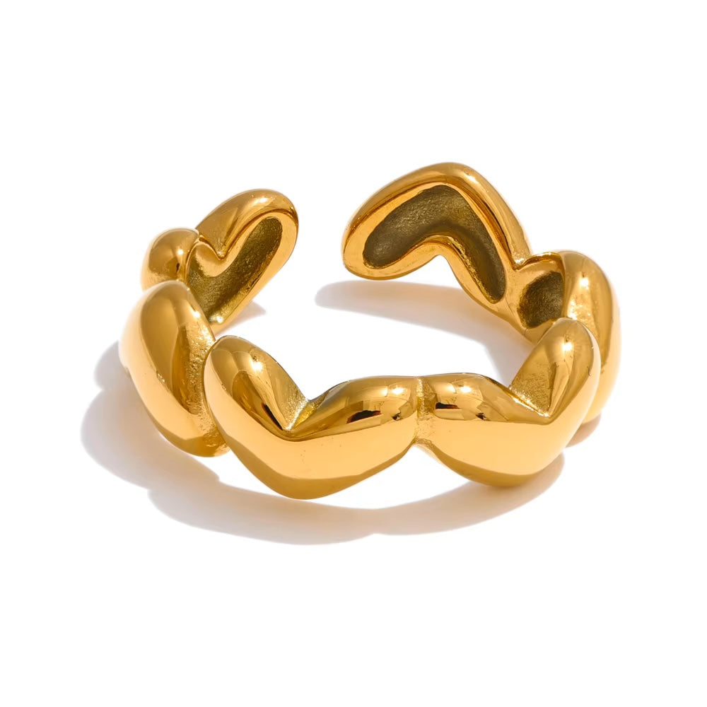 Bubbled Hearts Ring