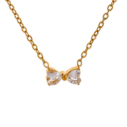 Mini Muse Zirconia Bow Necklace