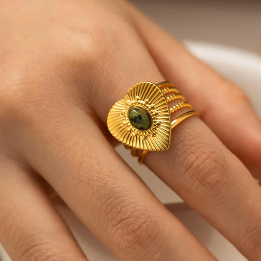 Ezra Stone Heart Ring