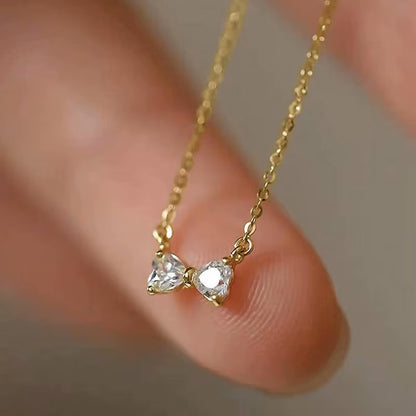 Mini Muse Zirconia Bow Necklace