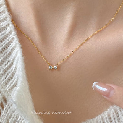 Mini Muse Zirconia Bow Necklace